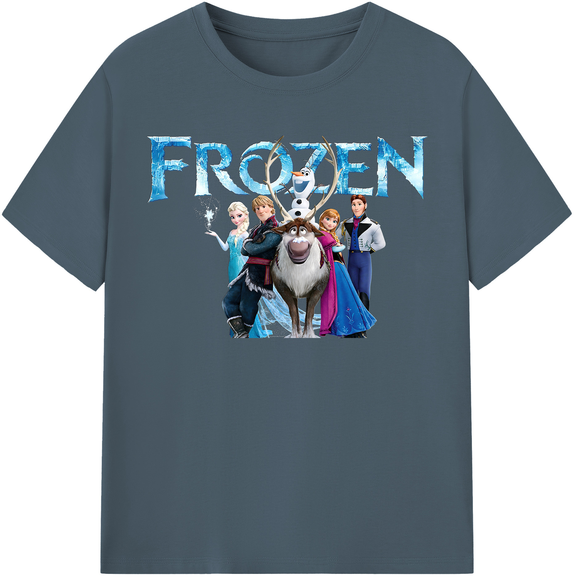 （画像用） アナと雪の女王 アンナ エルサ Frozen Anna Elsa 綿100％半袖Tシャツ（フロントプリント）